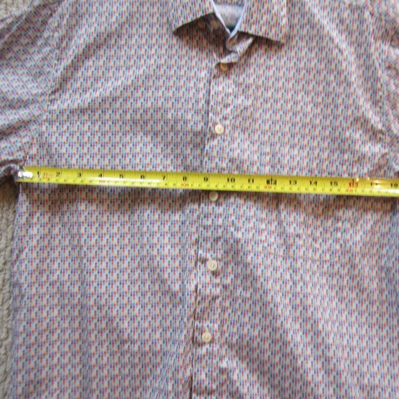 Haupt Men's Shirt Multicolored Squares Size L Large 16.5 Cotton - Picture 8 of 14